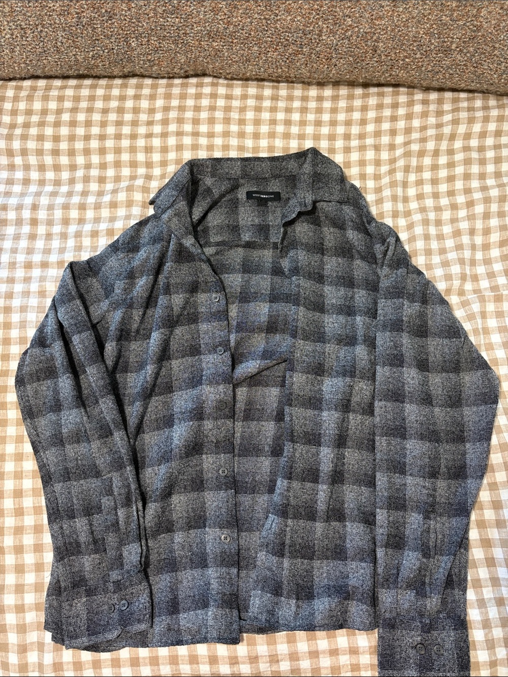 Men's Gray Plaid Lightweight Shirt Jacket